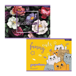 Альбом для рисования Alingar, формат А4, 12 листов, офсет, серия "Funny cats и flowers"