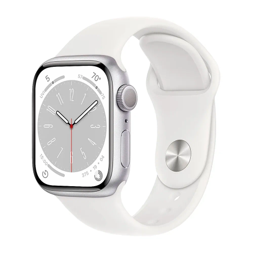 Умные часы Apple Watch Series 8 GPS, 41mm, Aluminium Case with Sport Band S/M, Silver (Серебристый)