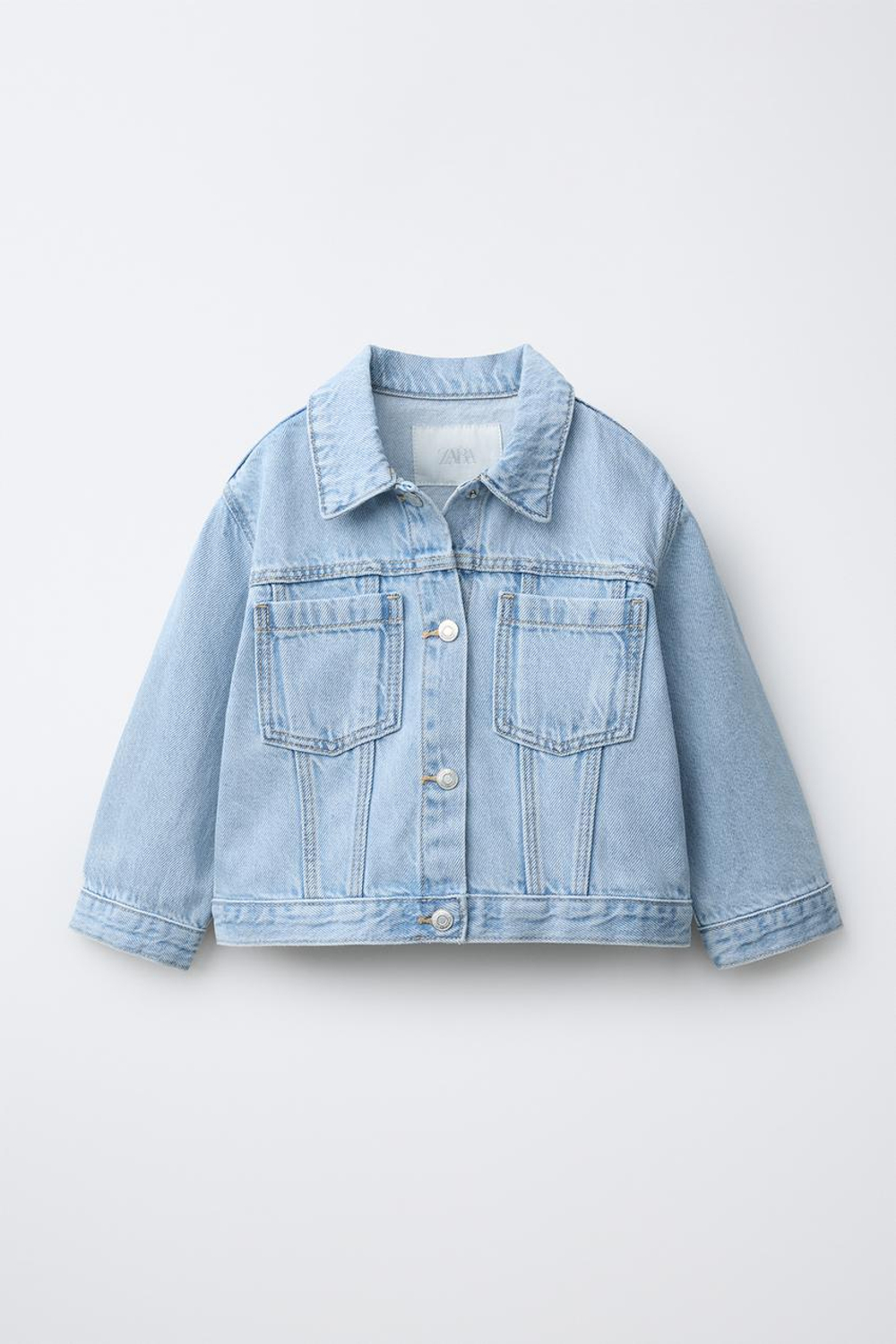 ZARA БАЗОВАЯ ДЖИНСОВАЯ КУРТКА, ГОЛУБОЙ