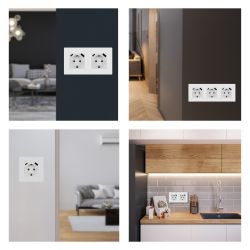 Розетка ЭРА Серия 12 12-4108-01 2P+E 16A-250В со шторками с USB type-A+C 5В-3А белый | Эра 12