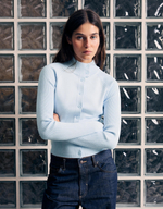 Женский кардиган с высоким воротником и пуговицами - BERSHKA