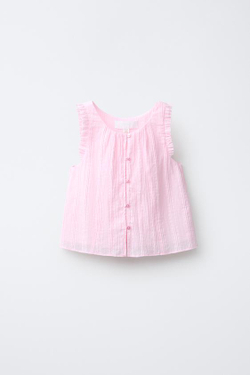 ZARA ТОП ИЗ РЕЛЬЕФНОЙ ТКАНИ, РОЗОВЫЙ