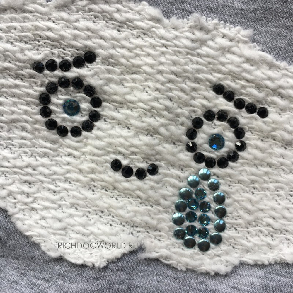 PG323 Маечка для собак, серая с голубым "For Pets Only - Happy Love Grey Cotton Jersey" (Италия)