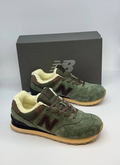 Кроссовки New Balance 574 "Green" с мехом