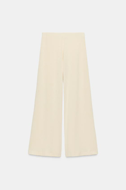 ZARA СТРУЯЩИЕСЯ БРЮКИ-ПАЛАЦЦО, ЦВЕТ СЛИВОЧНОГО МАСЛА