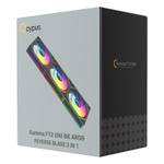 Вентилятор для корпуса Ocypus Gamma F12 UNI BK ARGB REVERSE BLADE 3 IN 1, 3x120x120x25mm, 4-PIN PWM, 800-1800 RPM, 31 DBA