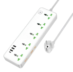 Фильтр сетевой HOCO AC13A, 250V/10A 5 розеток, 17W 3.4A Type-C+3xUSB, 1.5m White
