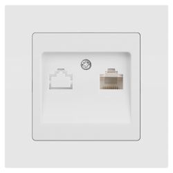 Розетка Intro Accent 6-303-01М информационная RJ45 IP20 СУ белый матовый | Intro