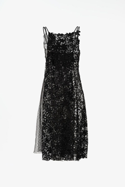 ZARA X JOHN GALLIANO ПЛАТЬЕ МИДИ ИЗ ПОЛУПРОЗРАЧНОЙ ТКАНИ, ЧЕРНЫЙ