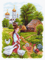 "На птичьем дворе"1552 канва с рисунком