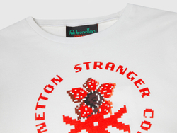 Benetton Футболка из 100% хлопка c принтом «Stranger Things», белый