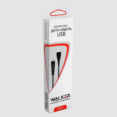 Кабель USB "WALKER" C305 для Micro USB (2.1A), черный