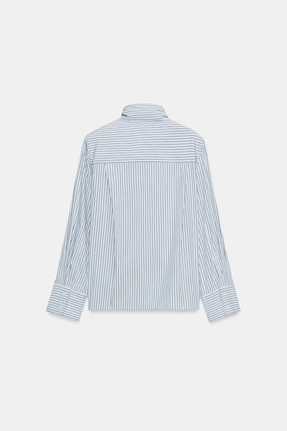 ZARA РУБАШКА В ПОЛОСКУ С ПОДПЛЕЧНИКАМИ И ПРЯЖКОЙ, НЕБЕСНО-ГОЛУБОЙ