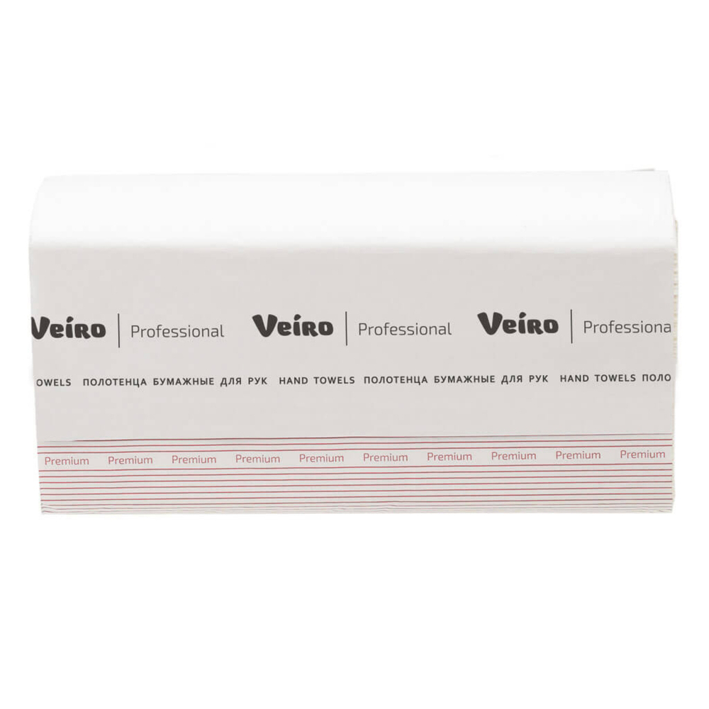 Бумажные полотенца V-слож. в пачках Veiro Professional Premium белые двухслойные (20 пачек по 200 л)