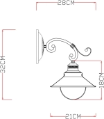 Бра Arte Lamp GRAZIOSO A4577AP-1CK, 1хE27