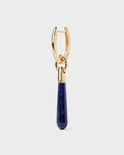 Одиночная серьга Sodalite Large Jupiter серебро 925 пробы покрытое золотом