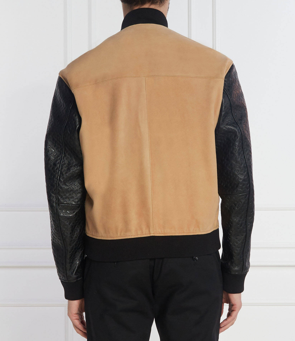 Кожаная куртка бомбер Moniro BOSS BLACK - бежевый(50510528)