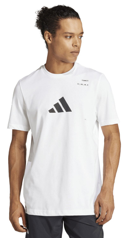 Мужская теннисная футболка Adidas Graphic Tennis Racket T-Shirt - белый