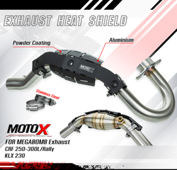 Exhaust Heat Shield MANIFOLD GUARD MOTO-X for Megabomb pipes Honda CRF250-300l-M-Rally, KLX230 Kawasaki.