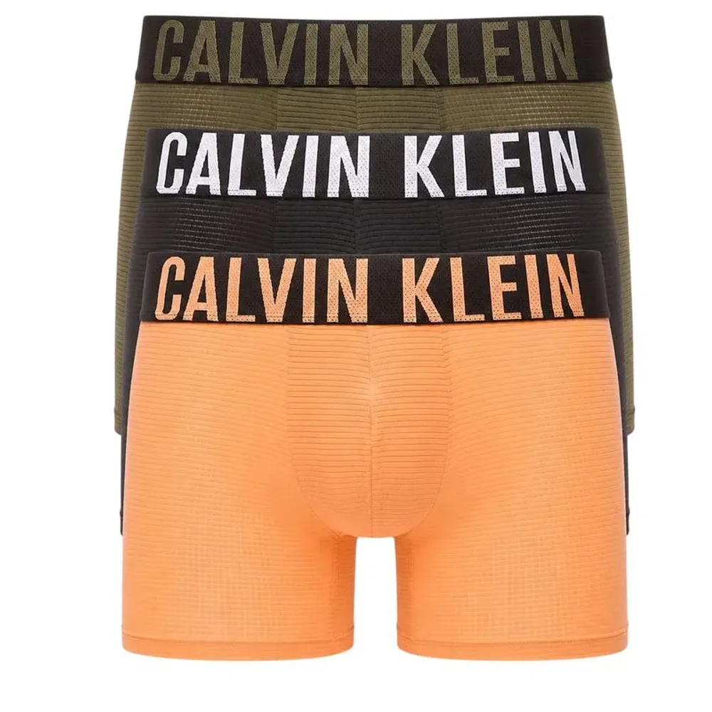 Мужские спортивные боксеры Calvin Klein Intense Power Air Boxer Briefs 3P - black/olive night/orange frosting