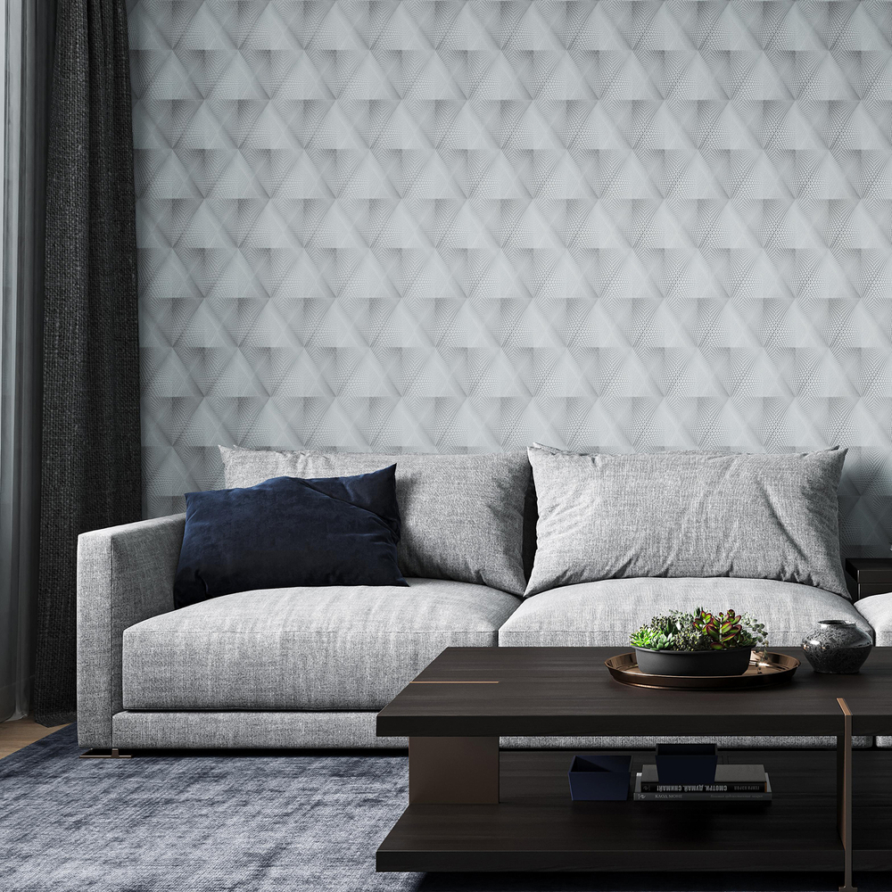 Виниловые обои Home Color Evolution HC71842-46, современный дизайн 3D-эффект, геометрия объемные ромбы, размер 1,06х10м