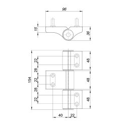 Петля дверная для профильных дверей PUNTO IN-U3-150A-3D RAL 9016 белый АНКЕРНАЯ /65681/