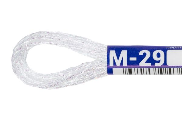 Мулине Gamma металлик, цв.М-29 белый, 12 мотков по 8 метров