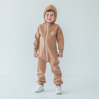 Комбинезон с клапаном и капюшоном "Песочный" утепленный