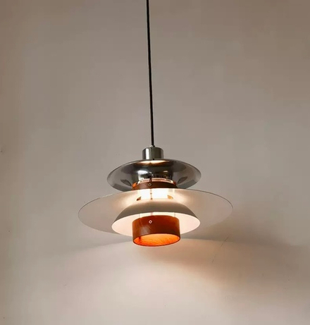 Pendant design lamp PH 5 by Louis Poulsen (silver