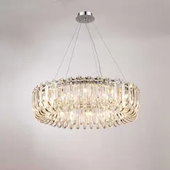 Люстра подвесная NewRgy NW052-ф800*H200(1200) CHROME, 12×15 Вт, хромированная