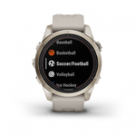 Умные часы Garmin FENIX 7S PRO Sapphire Solar 42 мм золотистый корпус со светло-песочным ремешком