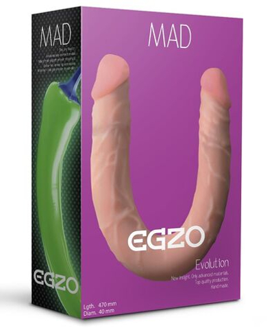 Двусторонний фаллоимитатор из cyberskin Mad Pepper - 47 см. (Цвет: телесный)