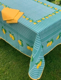 Скатерть 150x250 и 12 салфеток Vallesusa Limoni