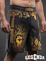 Шорты спортивные тренировочные LEGENDA Хохлома золотая