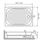 Душевой поддон прямоугольный RGW LUX/TN (800x1200)