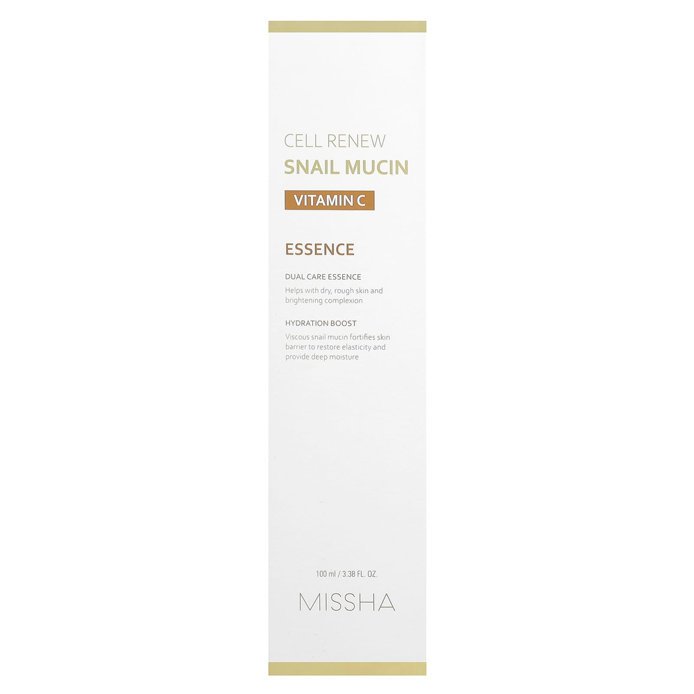 Missha, Cell Renew Snail Mucin, витамин C, эссенция, 100 мл (3,38 жидк. Унции)