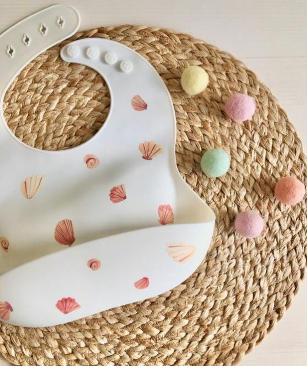 Силиконовый нагрудник для кормления, ракушка