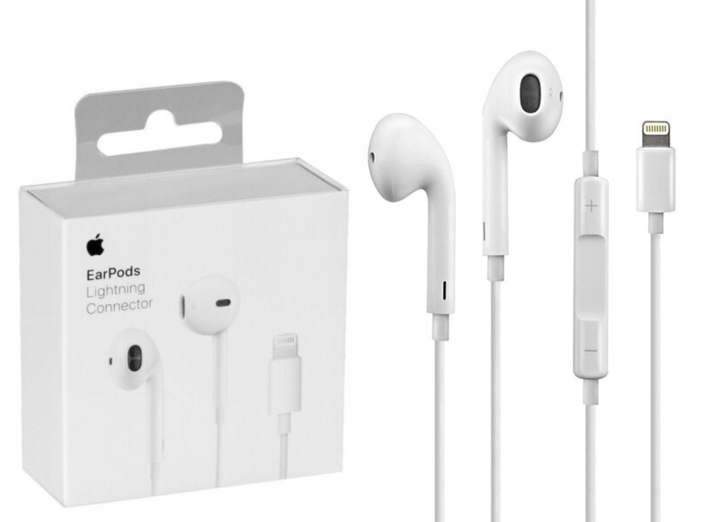 Проводные наушники Apple EarPods Lightning Connector A1748 (Оригинал)-Белые