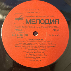 Винтажная виниловая пластинка LP Сборник Панорама 86. Фестиваль Молодежной Популярной Музыки (СССР 1986) (ЭВМ, Браво, Круиз и др)