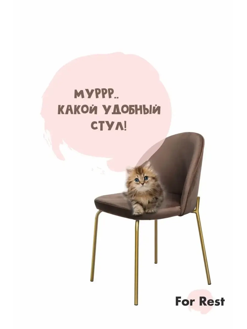 Стул "Мале" 1 шт. Антивандальная ткань, Золотые ножки
