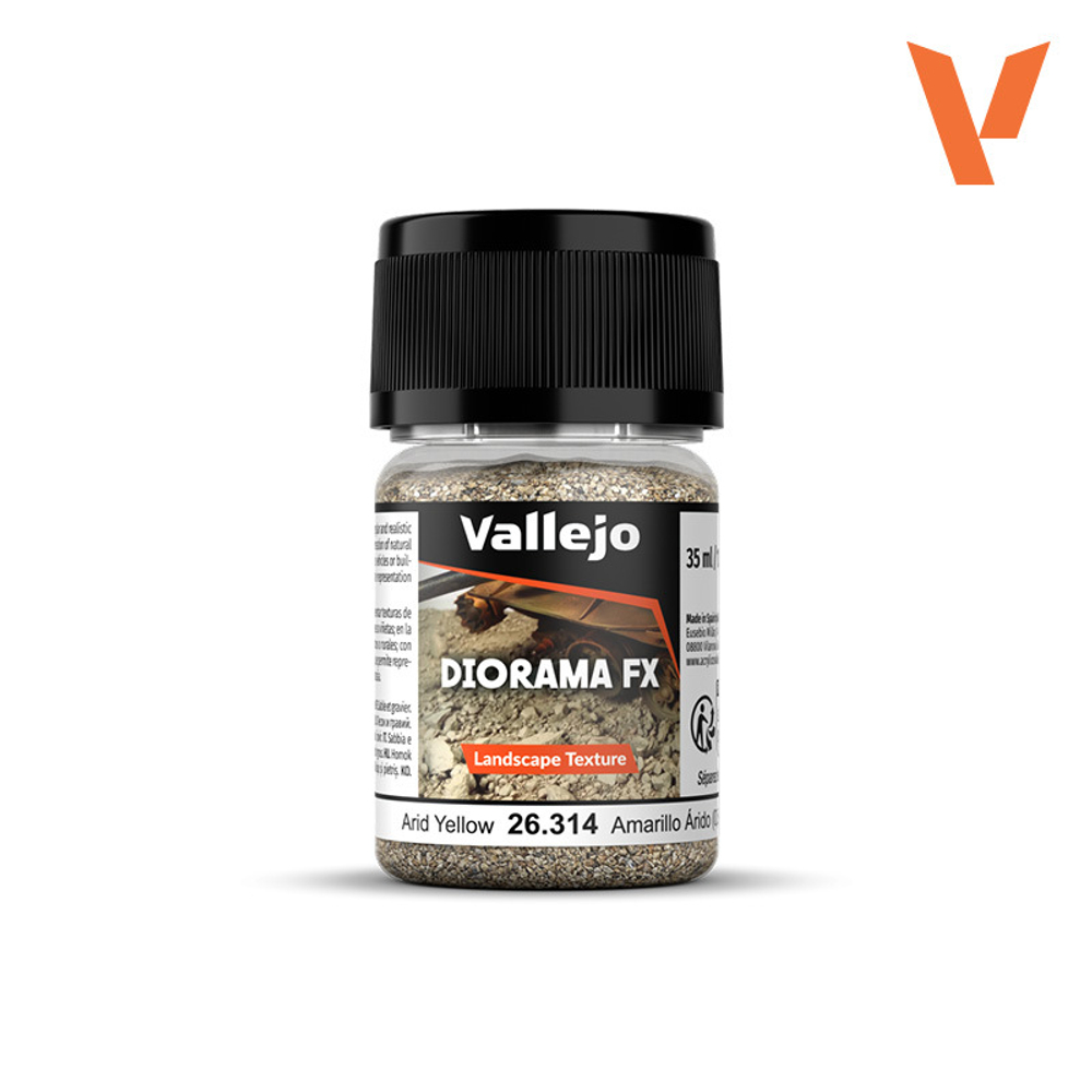 Средство для оформления подставок Vallejo серии Texture Arid Yellow 0.5-2 mm