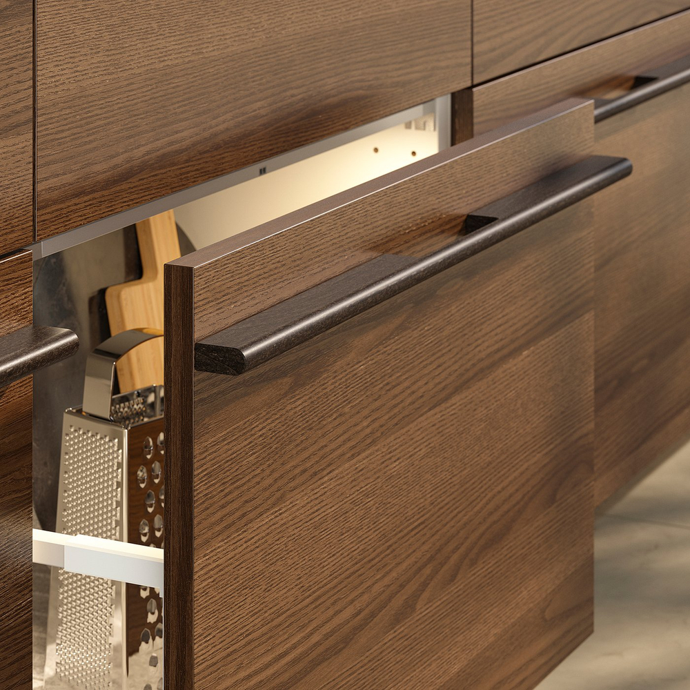 IKEA STENSTA  (ИКЕА СТЕНСТА)  -  Фасад ящика - тёмно-коричневый ясеневый шпон 40x40 см