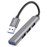 USB 3.0 хаб Hoco HB26 4 порта 3 USB2.0/1 USB3.0 серебристый