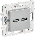 SKANDY Розетка USB A+A 3,1А SK-R15S серебряный IEK