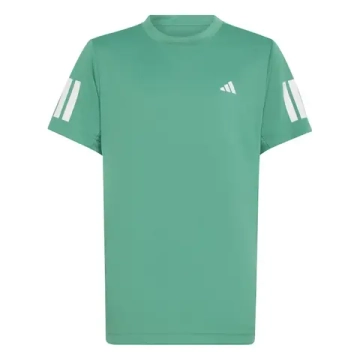 Футболка для мальчика теннисная Adidas Boys Club Tennis 3-Stripes - semi court green