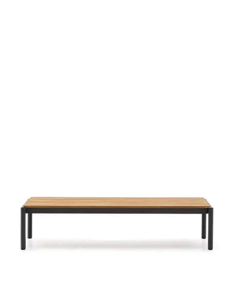 Журнальный столик Sorells, 145x63х35 см, массив тика, серый алюминий