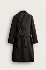 ДВУБОРТНОЕ ПАЛЬТО ИЗ ШЕРСТИ С ПОЯСОМ — ZARA
