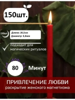 Красные восковые свечи 150 штук 20,5см.