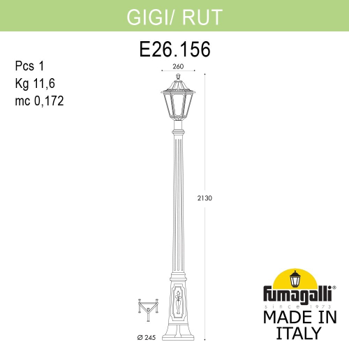 Ландшафтный светильник Fumagalli RUT E26.156.000.VXF1R