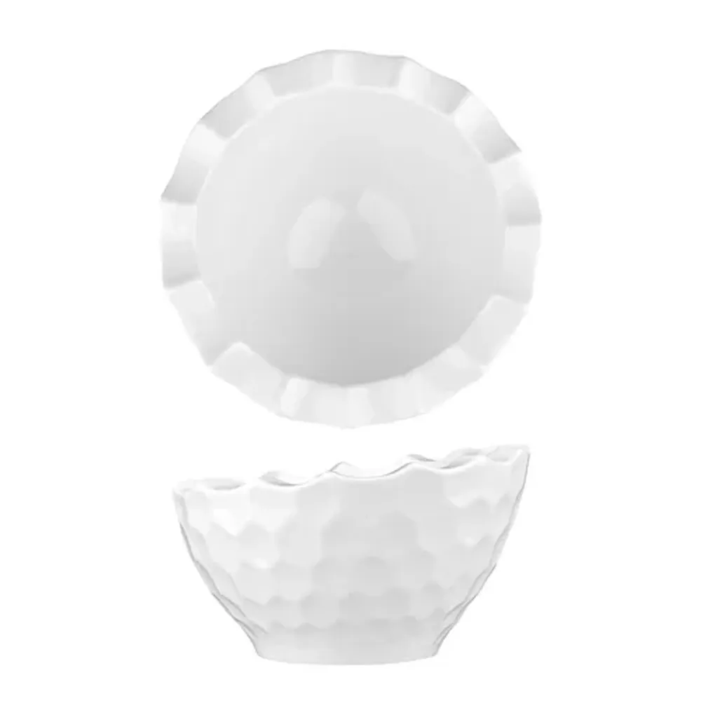 Салатник 700 мл d 20 см h19,5/11,5 см Crush Honeycombs белый фарфор P.L. Proff Cuisine [2]